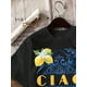 thumbnail image 3 of 100% Cotton Women's Lemon Print T-Shirt - Black Casual Short Sleeve Tee with Vibrant Lemon & Floral Design Perfect Everyday Tee | Lemon Pattern Top | 100% Cotton Tee Lemon Decor, 3 of 5