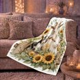 thumbnail image 6 of Three Goats Behind Rustic Fence Sunflowers Watercolor Farm, Cozy Friendship Quote Scene, Warm Flannel Blanket for Living Room and Reading Nook, Art Lovers Friendship Gift, Artistic Home Decor, 6 of 9