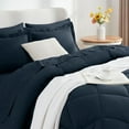 thumbnail image 1 of Sleepdown 7-Piece King Bed in a Bag, Navy Bedding Set with Comforter Sets King, 1 of 7
