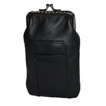 Classic Leather Cigarette Purse with Lighter Holder (Black) ( Kings and 100's)