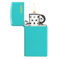 thumbnail image 4 of Zippo Slim Flat Turquoise Zippo Logo Pocket Lighter, 4 of 7