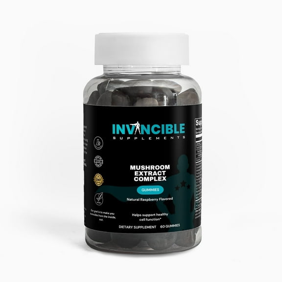 Invincible Supplements Mushroom Complex Gummies for Cognitive Health, Energy & Performance