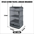 thumbnail image 2 of Portable Hanging Travel Shelves Bag Suitcase Organizer Carry-on Closet Packing Cubes for Travel,4-Shelf Suitcase Closet with 2 Hooks,Large Capacity,Gray, 2 of 7