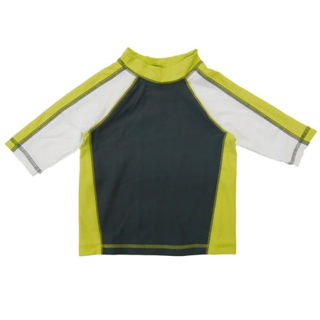 Infant & Toddler Boys Gray/Lime/White Rash Guard Swim Shirt