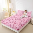 thumbnail image 3 of Homewish Pink Dog Paw Bone Bed Sheets,Pet Lover Full Size Sheets,4-Piece,1 Flat Sheet, 1 Fitted Sheet and 2 Pillowcases, 3 of 6