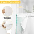 thumbnail image 3 of No Hook Shower Curtains with Snap-in Liner Set, Aqua Marble Waterproof Hotel Style Bathroom Shower Curtain, Modern Abstract Waves Silvery Farmhouse Breathable Mesh Top Window Bath Curtains 60''x72'', 3 of 9