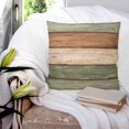 thumbnail image 3 of Pillow Covers 20x20 Set of 2, Farmhouse Sage Green Brown Throw Pillow Covers Decorative Couch Cushion Cover, Vintage Wooden Striped Microfiber Soft Square Pillowcases for Bedroom Living Room Sofa, 3 of 7