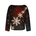 thumbnail image 6 of FDGIU Women's Christmas Long Sleeve T-Shirt - Lightweight Christmas Tree Graphic Top, Snowflake Sequined Blouse, Xmas Vacation Casual Sweatshirt, 6 of 6