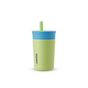 Owala Kids Insulation Stainless Steel Tumbler with Spill Resistant Flexible Straw, Easy to Clean, Kids Water Bottle, Great for Travel, Dishwasher Safe, 12 Oz, Blue and Light Green (Turtley Awesome)