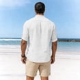 thumbnail image 4 of Miluxas Men's Cotton Linen Henley T-Shirt Long Sleeve Hippie Casual Beach T-Shirts White M(M), 4 of 8