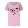 thumbnail image 4 of YHAJDS Women's Tops Short Sleeve Short Sleeve Shirts for Women V Neck Print Shirt Comfortable Casual Blouse Tee, 4 of 5