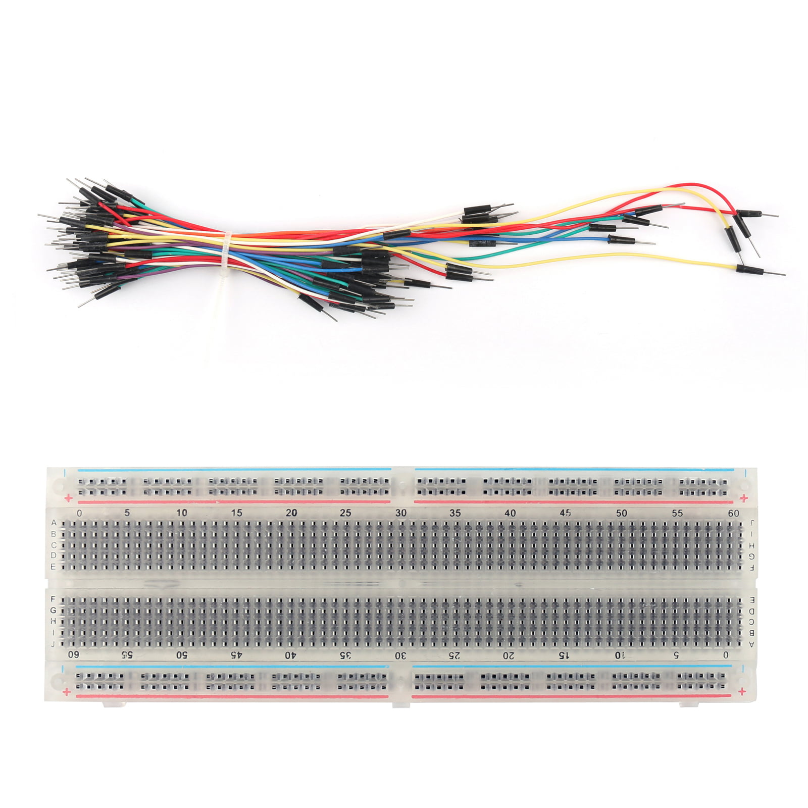 830 Tie Points Solderless PCB Breadboard MB102+65Pcs Jumper cable wires Arduino 