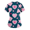 thumbnail image 3 of Scrubs for Women Tops Animal Print Shirt V Neck Cartoon Pattern Short Sleeve Nursing Uniform with Pockets 2025 Navy 3XL, 3 of 4