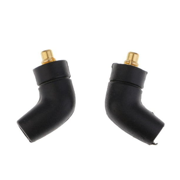 Auricular de ángulo DIY Pin macho de transferencia de señal izquierda y derecha para auriculares SE215 / SE315 / SE425 / SE535 / UE900 negro Sunnimix Conector de bricolaje para auriculares