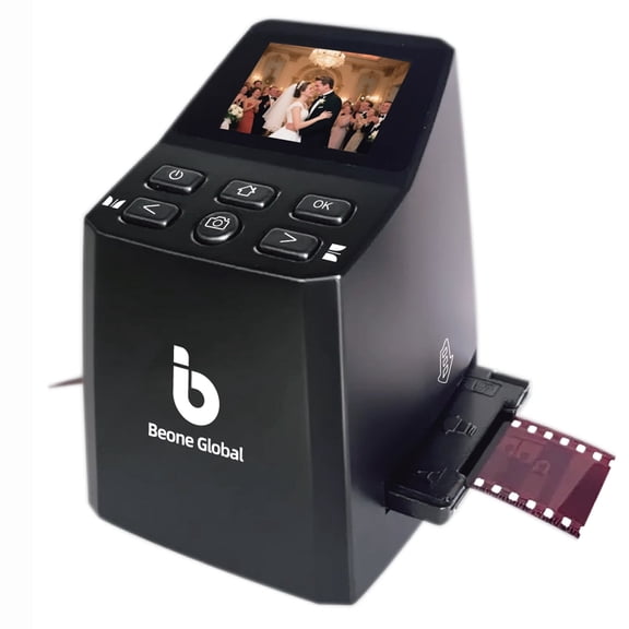 BEONEGLOBAL ClearScan MINI Film Scanner 16MP Slide & Film Scanner, Converts 35mm/135/126 Film & Slides to Digital Photos, Easy-to-Use Film Digitizer2.31" LCD Screen