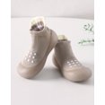 thumbnail image 4 of Baby Sock Shoes 3 Pack Boys Girls Walking Shoes Infant Slippers Non-Slip Soft Rubber Sole Lightweight Walking Shoes Pink Khaki Gray, 4 of 6