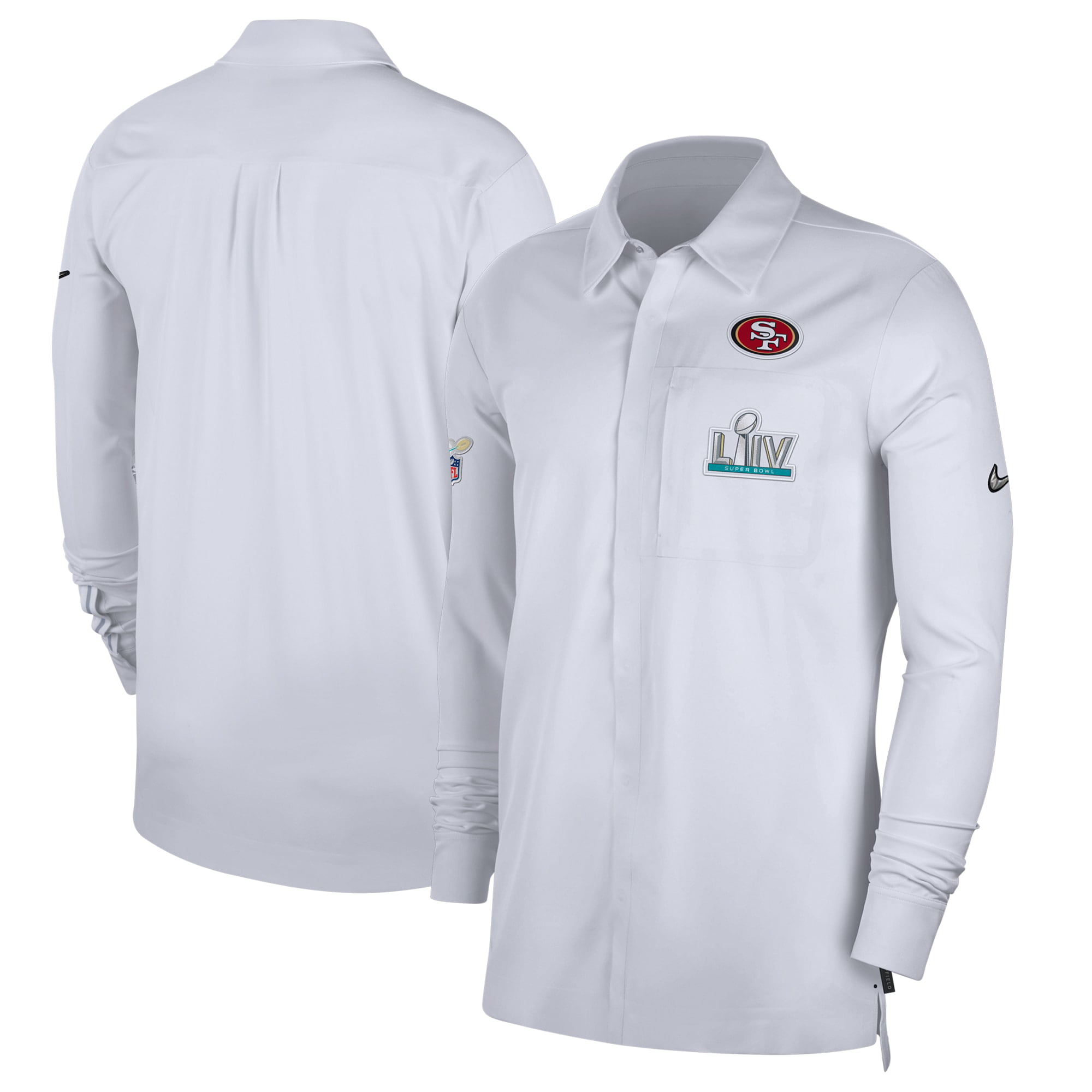 San Francisco 49ers Nike Super Bowl LIV Bound Media Night Long Sleeve Shirt  - White - Walmart.com