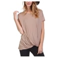 thumbnail image 5 of KOGMO Womens Solid Basic Boatneck Dolman Top with Knot on Hemline (S-3X), 5 of 6