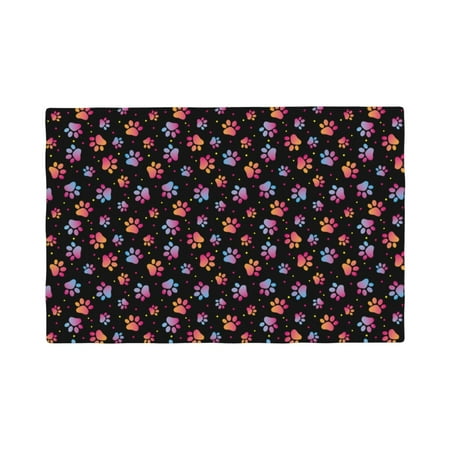 

Table Placemats Set of 4 - Animal Paw 1 12x18 In Faux Linen Double Heat Resistant Place Mats Cloth Indoor/Outdoor Placemats Washable Table Mats for Dining Kitchen Party