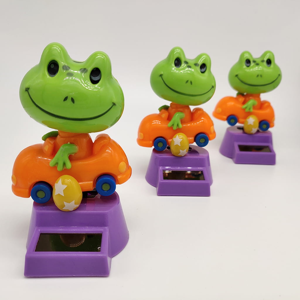 AB_ HK Solar Powered Cartoon Swing Frog Car Dashboard Interior Ornament Toy Gif 