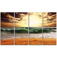 thumbnail image 2 of Raging Green Waves At Sunset - Large Seashore Canvas Print, 2 of 3