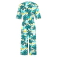 thumbnail image 4 of Edvintorg Jumpsuits for Women Summer Casual Short Sleeve V-Neck Back Zipper Wide Leg Jumpsuit with Pockets Beach Vacation Clothes, 4 of 5