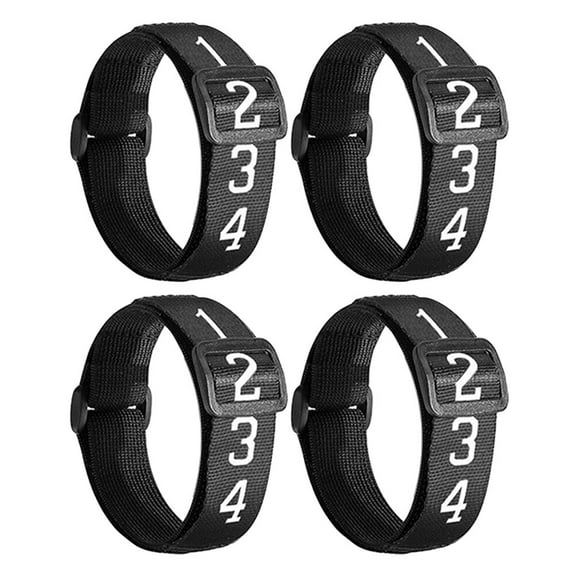 4 Pcs Referee Kit Football Wristband 29.00X2.50X0.30CM Black