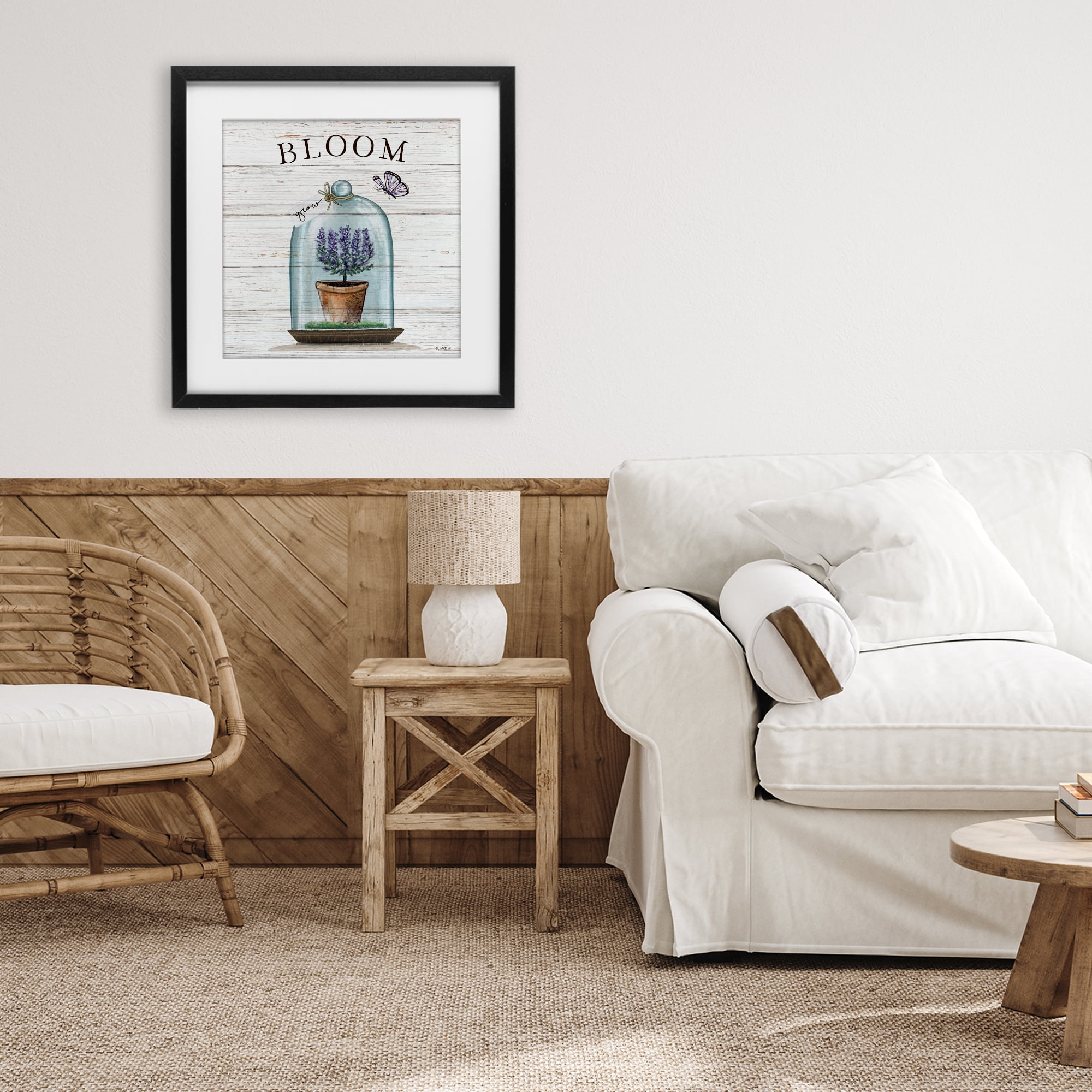 Stupell Industries Cottage Bloom in Bell Jar Black Framed Print Under Glass, design by Elizabeth Tyndall