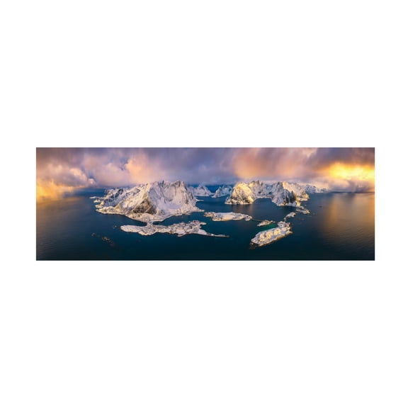 Canvas Wall Art - Mei Xu 'Good Morning, Lofoten' Wall Art for Living Room, Bedroom, or Office Décor by Trademark Fine Art - 19 x 6 Inches