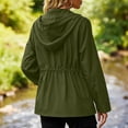 thumbnail image 6 of Annhoo Windbreakers Jackets for Women Mock Collar Full Zip Cinched Drawstring Waist Cargo Pocket Hiking Coat, 6 of 6