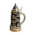 thumbnail image 3 of German Beer Stein Deutschland  panorama stein, ptd. pewter lid, 1 liter tankard, beer mug, 3 of 3