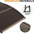 thumbnail image 6 of Window Awning Door Canopy, 40" x 40" Window Awning Overhead Modern Polycarbonate Cover Outdoor Front Porch Patio Canopy UV Rain Snow Sunlight Protection Hollow Sheet/Brown, 6 of 7