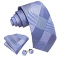 thumbnail image 3 of Set Clásico de Corbata de Seda Barry.Wang con Pañuelo y Gemelos, 3 of 4