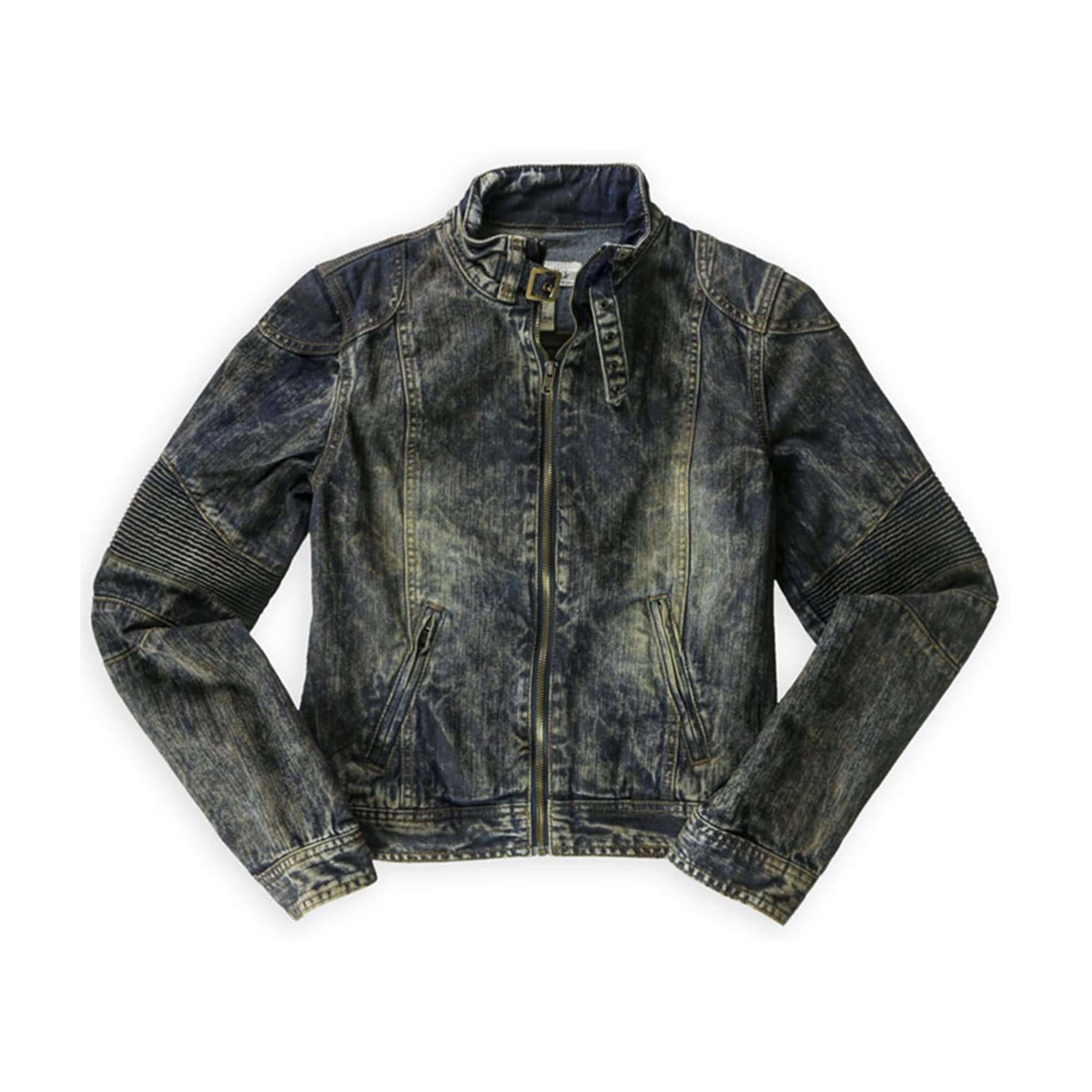 Ecko Unltd. Womens Moto Jean Jacket Blue Large Walmart