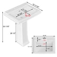 thumbnail image 5 of TOBILI 34" Height Cemamic Rectangular Pedestal Sink with Overflow in White Bathroom Sink 26"W, 5 of 8