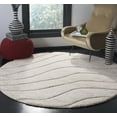 thumbnail image 2 of SAFAVIEH Florida Tabitha Geometric Shag Area Rug, Creme, 3' x 3' Round, 2 of 9