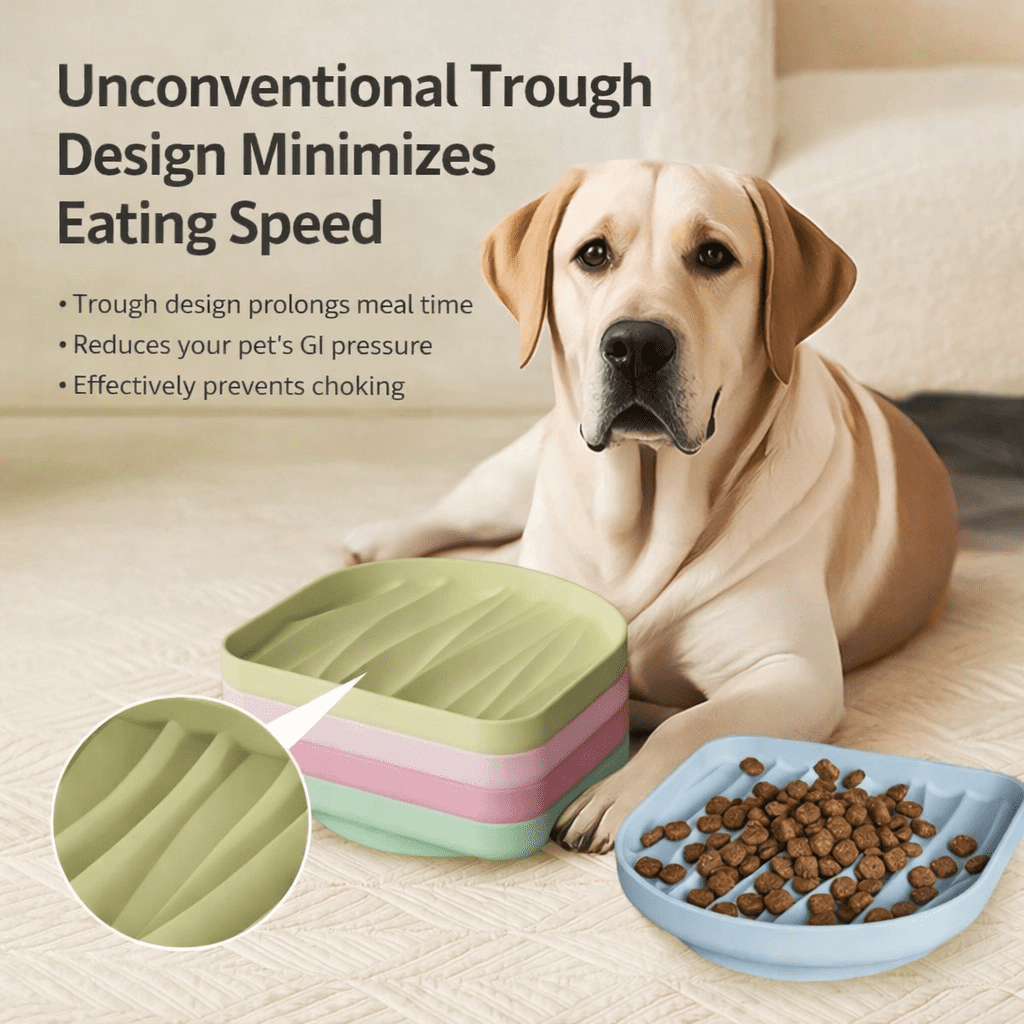 Slow Feeder Dog Bowl Food Grade Silicone Slow Feed Pet Bowl with Suction Cup Anti Slip Dog Feeding Bowl for Small Medium Dogs
