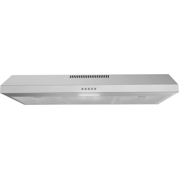 Streamline 36 in. Rapolla Ducted Undermount 80 CFM Range Hood in Brushed Stainless Steel with Mesh Filters, Push Button Control, LED Light