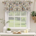thumbnail image 2 of Paisley Flower Curtain Valances for Windows, Kitchen Valance Window Treatments Panel 2 Pack, Spring Watercolor Vintage Floral Leaf Plant Rod Pocket Short Curtains for Bathroom Bedroom 54 x 18 Inch, 2 of 8