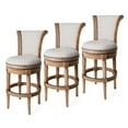 thumbnail image 1 of Maven Lane Pullman Wooden Swivel Kitchen Bar Stool, Weathered Oak, Set of 3, 1 of 6