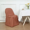 thumbnail image 5 of BalsaCircle Terracotta Solid Polyester Folding Flat Chair Cover Slipcover Party Wedding, 5 of 8