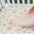 thumbnail image 5 of Crane Baby Parker Fitted Crib/Toddler Bed Sheets - Pink Floral 100% Cotton Sateen Crib/Toddler Bed Sheet, 5 of 5