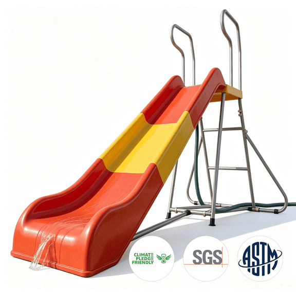 Mersco 8.5FT Kids Plastic Slide with Ladder,Indoor Outdoor Playground Freestanding Playset Slide,Backyard Playset Trampoline Swing Slide for Boys and Girls Birthday,Children's Day gifts