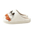 thumbnail image 5 of YgkuHd Women's Cute Ghost Slippers Halloween House Shoes with Candy Witch Hat Soft Fuzzy Indoor Sliders Warm Winter Bedroom, 5 of 7
