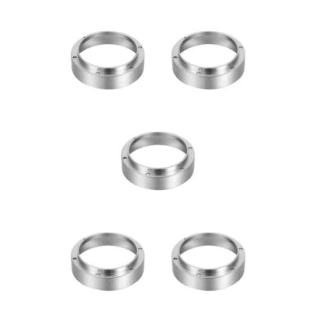 Goriertaly Metal Coffee Dosing Rings Universal Durable Brewing Powder for Coffee Bowl Silver 53mm Magnetic 5Set