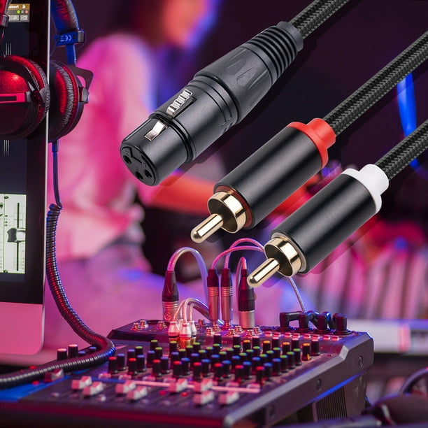 Cable Xlr Hembra A Rca Macho Doble Xlr Hembra A Doble Rca Macho Cable De Audio Cable Adaptador Estéreo Anti Blindaje (2 M)