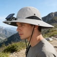 thumbnail image 6 of HuiXinOu Solar Fan Sun Hat, Outdoor Wide Brim Beach Hat, Breathable Fisherman Hat for Men Women Camping Hiking and Outdoor Activities, 6 of 6