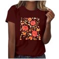 thumbnail image 1 of Tops Cortos para las Mujeres Blusas Impresas Manga Corta Cuello Redondo, Tops de Blusa para las Mujeres Primavera Verano Casual, 1 of 4