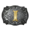 thumbnail image 2 of Hebil de Cinturón Alfabeto, Hebils Grandes Pteado Dorado de Vaquero Occidental, 26 Seleccionar yo Macarena Los hombres hebilla de cinturón, 2 of 8