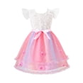 thumbnail image 5 of Toddler Girls Summer Double layered Tutu Dress Tulle Dresses Fluffy Sundress with Sequined Mesh & Bowknot Belt Party Princess Outfit for 5-6 Years Kids, Pink, 5 of 14